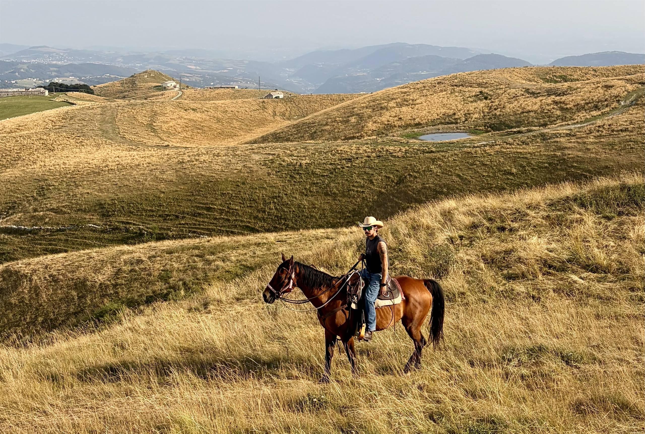 Horseback riding in the mountains