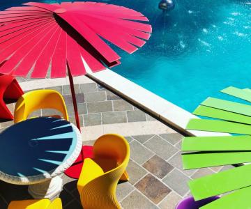 The swimming pool with sea view of the TERMINI Beach Hotel
