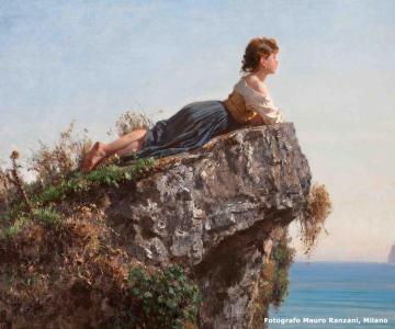 F. Palizzi_Fanciulla sulla roccia a Sorrento, 1871
