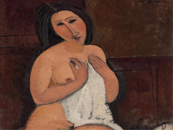 Amedeo MODIGLIANI - Nudo seduto con camicia, 1917