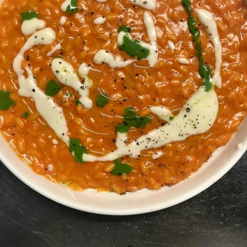 dal ristorante: risotto peperoni e fonduta