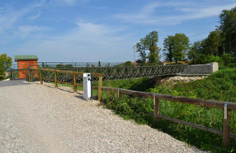 incrocio piste ciclabili a Loreggia