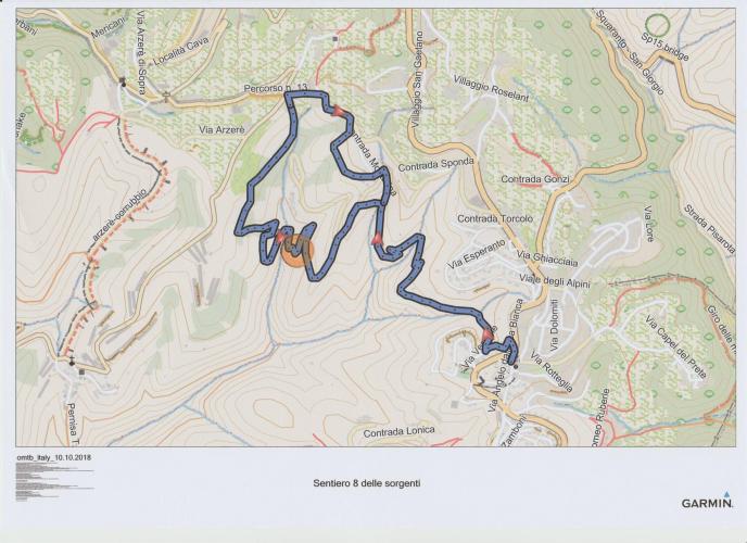 Cartina del sentiero delle Sorgenti