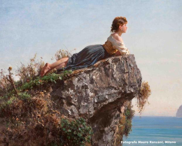 F. Palizzi_Fanciulla sulla roccia a Sorrento, 1871