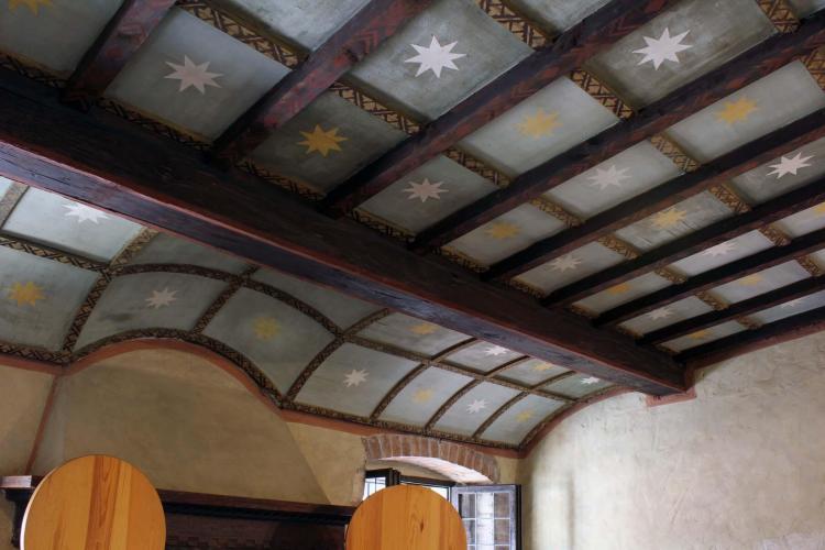 Quarto piano, particolare del soffitto ligneo