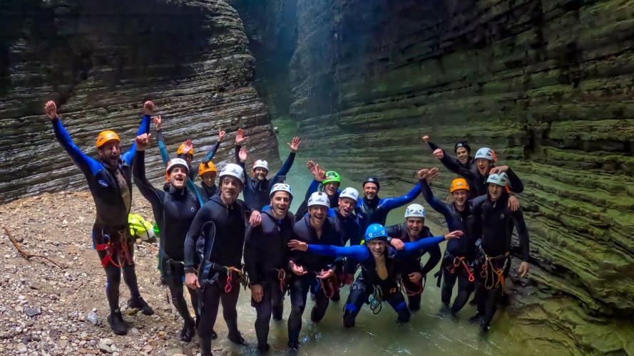 Gruppi nel canyon in Val Maor